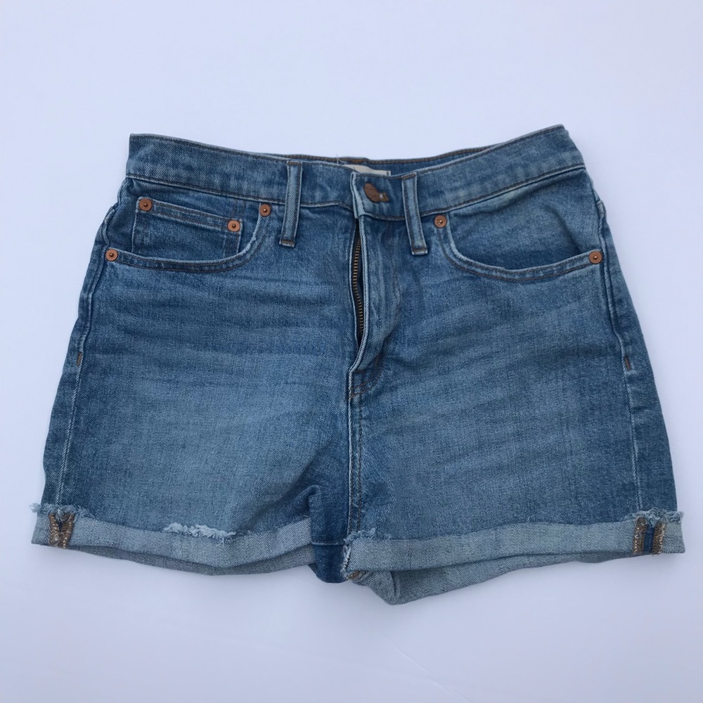 Madewell high-rise denim shorts, medium wash